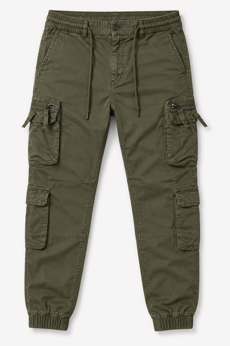thumb_6a1012b4a5cf0.png Men's Olive Green Tactical Cargo Joggers – Streetwear Utility Pants